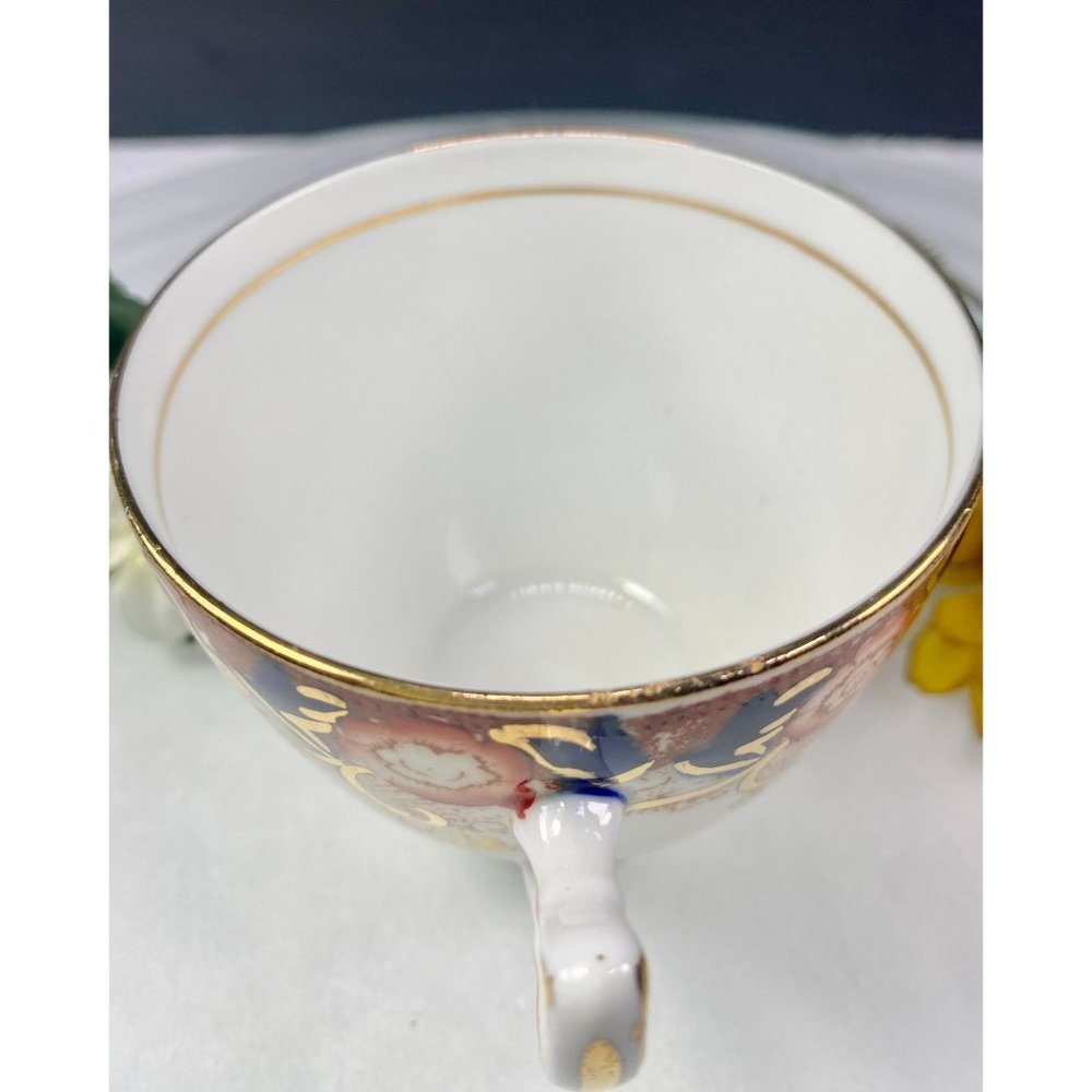 Rosina England tea cup saucer, floral teacup gold trim, rare finding. - Picture 13 of 17